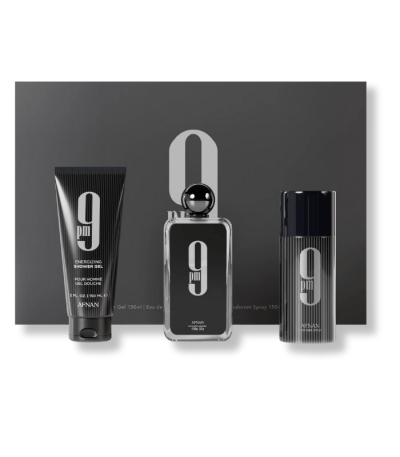 AFNAN 9PM EDP FOR MEN (SHOWER GEL 150ML+100EDP+DEODORANT SPRAY 150ML) GIFT SET
