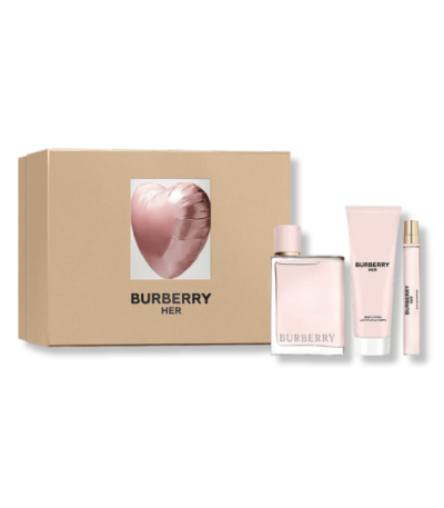 BURBERRY HER EDP GIFT SET FOR WOMEN (100ml EDP + 75ml BODY LOTION+ 7.5 ML PURSE SPRAY)