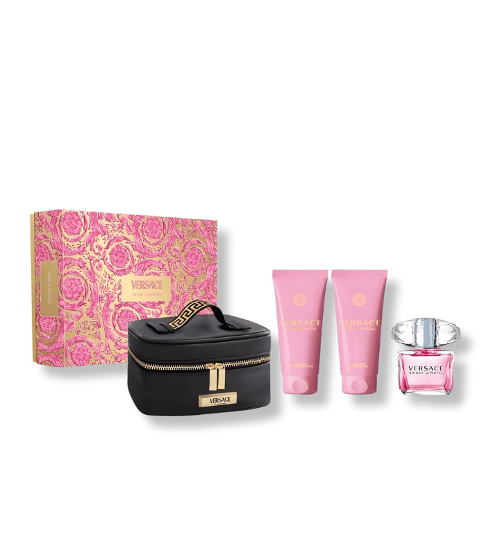 VERSACE BRIGHT CRYSTAL EDT FOR WOMEN SET (90ML EDT+100ML BODY LOTION+100ML BATH & SHOWER GEL+BEAUTY CASE) GIFT SET VERSACE BRIGHT CRYSTAL EDT FOR WOMEN SET (90ML EDT+100ML BODY LOTION+100ML BATH & SHOWER GEL+BEAUTY CASE) GIFT SET