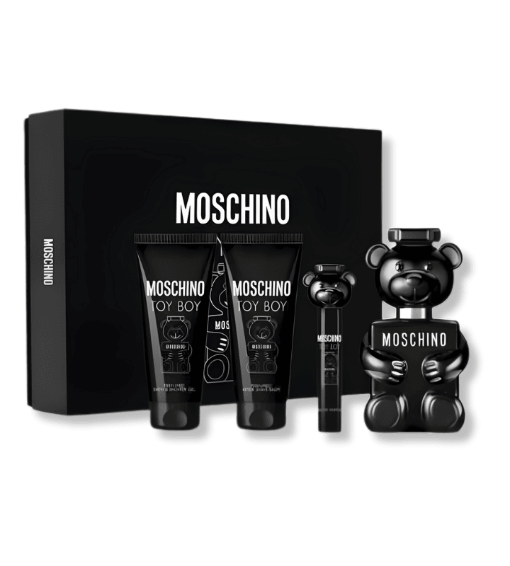 MOSCHINO TOY BOY GIFT SET EDP 100ML+ 10ML TRAVEL SPRAY+ 100ML SHOWER GEL + 100ML AFTER SHAVE BALM 4PCS SET MOSCHINO TOY BOY GIFT SET EDP 100ML+ 10ML TRAVEL SPRAY+ 100ML SHOWER GEL + 100ML AFTER SHAVE BALM 4PCS SET