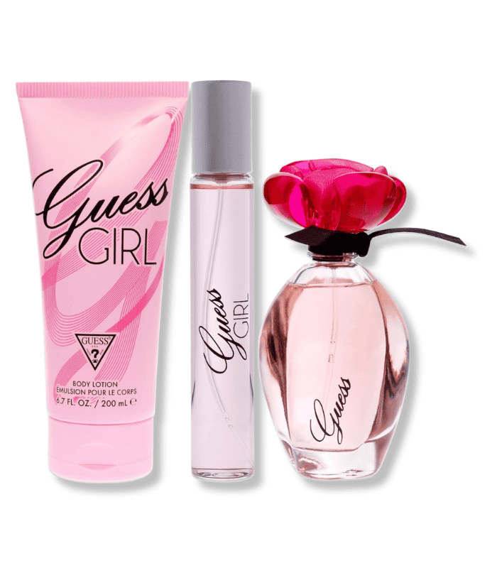 GUESS GIRL EDT FOR WOMEN (EDT 100ML BODY LOTION 200ML TRAVEL SPRAY 15ML) GIFT SET