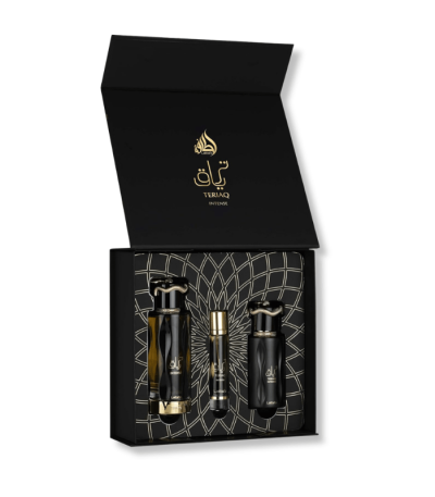 LATTAFA TERIAQ EDP GIFT SET ( 100ML EDP + 12ML TRAVEL SPRAY + 50ML FRESH HAIR MIST)