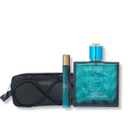 VERSACE EROS EDT FOR MEN (100ML EDT 10ML EDT TRAVEL SPRAY BLACK TROUSER) GIFT SET