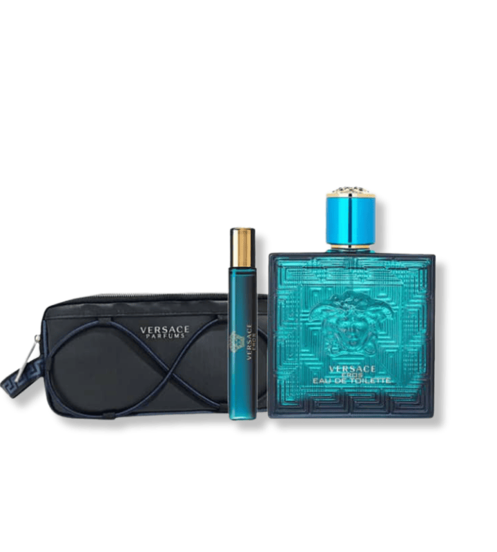 VERSACE EROS EDT FOR MEN (100ML EDT 10ML EDT TRAVEL SPRAY BLACK TROUSER) GIFT SET VERSACE EROS EDT FOR MEN (100ML EDT 10ML EDT TRAVEL SPRAY BLACK TROUSER) GIFT SET